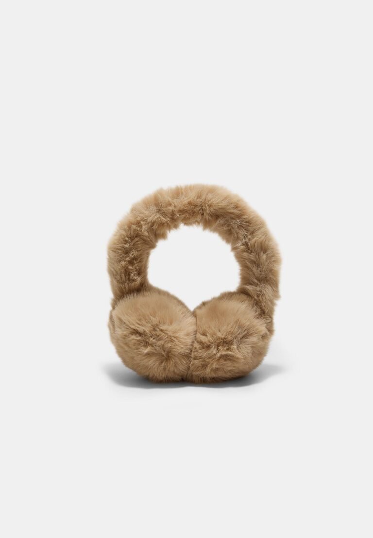 Cache-oreilles en fausse fourrure taupe