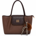 Mirae Brown Bag with Pom-Pom Charm