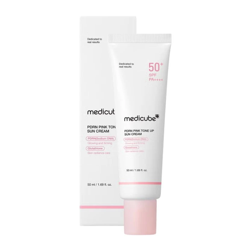 Medicube_PDRN_Pink_Tone_Up_Sun_Cream_50ml__11535 Medicube PDRN Crème Solaire Correction Teint Rose 50ml – Image 1