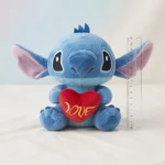 Peluche Bleue Stitch avec Cœur – 15 cm