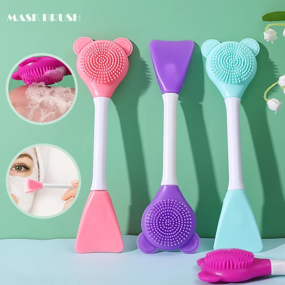 Bear Shape 1pcs Double Head Facial Mask Brush Silicone Applicator Spoon Spatula Stirring Stick Women Skin Face Cleansing Care Home Makeup Tools Bear Shape 1pcs Double Head Facial Mask Brush Silicone Applicator Spoon Spatula Stirring Stick Women Skin Face Cleansing Care Home Makeup Tools