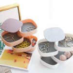 Boîte à Bijoux en Plastique à 4 Niveaux avec Miroir