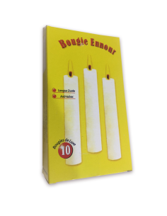 Pack de 10 bougies blanches