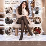 Lebami Women Fleece Lined Tights Fake Translucent Thermal Leggings Winter Sheer Warm Women Pyjama Thermal