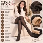 Lebami Women Fleece Lined Tights Fake Translucent Thermal Leggings Winter Sheer Warm Women Pyjama Thermal